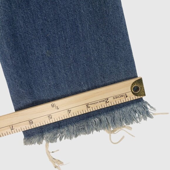 ZARA Distressed Denim Jacket With Frayed Hem & Rips Womens XS - Picture 12 of 14